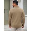 Runcati Mens Quarter Zip Sweater Long Sleeve Slim Fit Pullover Mock Neck Casual Ribbed Knit Polo Sweaters(Khaki)