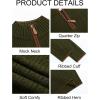 Runcati Mens Quarter-Zip Pullover Sweater Casual Mock Neck Knitted Winter Warm Ribbed Polo Sweaters(Army Green)