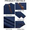 Runcati Mens Quarter-Zip Pullover Sweater Casual Mock Neck Knitted Winter Warm Ribbed Polo Sweaters(Navy)