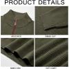 Runcati Mens Quarter-Zip Pullover Sweater Casual Mock Neck Winter Warm Ribbed Polo Sweaters(Army Green)