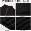 Runcati Mens Quarter-Zip Pullover Sweater Casual Mock Neck Winter Warm Ribbed Polo Sweaters(Black)