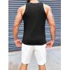 Runcati Mens Ribbed Knit Tank Top Cotton Sleeveless Shirts Summer Beach Workout Muscle Undershirt(Black)