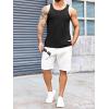 Runcati Mens Ribbed Knit Tank Top Cotton Sleeveless Shirts Summer Beach Workout Muscle Undershirt(Black)