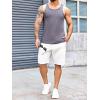 Runcati Mens Ribbed Knit Tank Top Cotton Sleeveless Shirts Summer Beach Workout Muscle Undershirt(Grey)