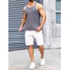 Runcati Mens Ribbed Knit Tank Top Cotton Sleeveless Shirts Summer Beach Workout Muscle Undershirt(Grey)