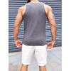 Runcati Mens Ribbed Knit Tank Top Cotton Sleeveless Shirts Summer Beach Workout Muscle Undershirt(Grey)
