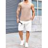 Runcati Mens Ribbed Knit Tank Top Cotton Sleeveless Shirts Summer Beach Workout Muscle Undershirt(Khaki)