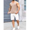 Runcati Mens Ribbed Knit Tank Top Cotton Sleeveless Shirts Summer Beach Workout Muscle Undershirt(Khaki)