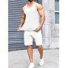 Runcati Mens Ribbed Knit Tank Top Cotton Sleeveless Shirts Summer Beach Workout Muscle Undershirt(White)