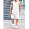 Runcati Mens Ribbed Knit Tank Top Cotton Sleeveless Shirts Summer Beach Workout Muscle Undershirt(White)