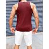 Runcati Mens Ribbed Knit Tank Top Cotton Sleeveless Shirts Summer Beach Workout Muscle Undershirt(Wine Red)