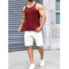 Runcati Mens Ribbed Knit Tank Top Cotton Sleeveless Shirts Summer Beach Workout Muscle Undershirt(Wine Red)