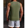 Runcati Men’s Ribbed Tank Tops Knit Sleeveless Workout T Shirt Muscle Gym Fitness Tee(Army Green)