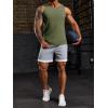 Runcati Men’s Ribbed Tank Tops Knit Sleeveless Workout T Shirt Muscle Gym Fitness Tee(Army Green)