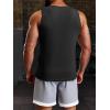 Runcati Men’s Ribbed Tank Tops Knit Sleeveless Workout T Shirt Muscle Gym Fitness Tee(Black)