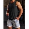 Runcati Men’s Ribbed Tank Tops Knit Sleeveless Workout T Shirt Muscle Gym Fitness Tee(Black/Burgundy)