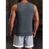 Runcati Men’s Ribbed Tank Tops Knit Sleeveless Workout T Shirt Muscle Gym Fitness Tee(Dark Grey)