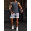 Runcati Men’s Ribbed Tank Tops Knit Sleeveless Workout T Shirt Muscle Gym Fitness Tee(Dark Grey)