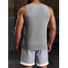 Runcati Men’s Ribbed Tank Tops Knit Sleeveless Workout T Shirt Muscle Gym Fitness Tee(Grey)