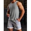 Runcati Men’s Ribbed Tank Tops Knit Sleeveless Workout T Shirt Muscle Gym Fitness Tee(Grey)