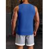 Runcati Men’s Ribbed Tank Tops Knit Sleeveless Workout T Shirt Muscle Gym Fitness Tee(Royal Blue)