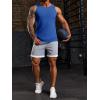Runcati Men’s Ribbed Tank Tops Knit Sleeveless Workout T Shirt Muscle Gym Fitness Tee(Royal Blue)