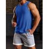 Runcati Men’s Ribbed Tank Tops Knit Sleeveless Workout T Shirt Muscle Gym Fitness Tee(Royal Blue)