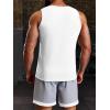 Runcati Men’s Ribbed Tank Tops Knit Sleeveless Workout T Shirt Muscle Gym Fitness Tee(White)