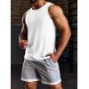 Runcati Men’s Ribbed Tank Tops Knit Sleeveless Workout T Shirt Muscle Gym Fitness Tee(White)