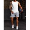 Runcati Men’s Ribbed Tank Tops Knit Sleeveless Workout T Shirt Muscle Gym Fitness Tee(White/Army Green)