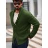 Runcati Mens Shawl Collar Cardigan Sweater Button Down Ribbed Knit Sweaters Chunky Casual Cardigan with Pockets(Army Green)