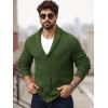 Runcati Mens Shawl Collar Cardigan Sweater Button Down Ribbed Knit Sweaters Chunky Casual Cardigan with Pockets(Army Green)