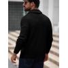 Runcati Mens Shawl Collar Cardigan Sweater Button Down Ribbed Knit Sweaters Chunky Casual Cardigan with Pockets(Black)