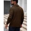 Runcati Mens Shawl Collar Cardigan Sweater Button Down Ribbed Knit Sweaters Chunky Casual Cardigan with Pockets(Brown)