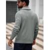 Runcati Mens Shawl Collar Cardigan Sweater Button Down Ribbed Knit Sweaters Chunky Casual Cardigan with Pockets(Grey)