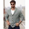 Runcati Mens Shawl Collar Cardigan Sweater Button Down Ribbed Knit Sweaters Chunky Casual Cardigan with Pockets(Grey)