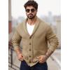Runcati Mens Shawl Collar Cardigan Sweater Button Down Ribbed Knit Sweaters Chunky Casual Cardigan with Pockets(Khaki)