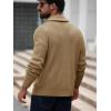Runcati Mens Shawl Collar Cardigan Sweater Button Down Ribbed Knit Sweaters Chunky Casual Cardigan with Pockets(Khaki)