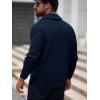 Runcati Mens Shawl Collar Cardigan Sweater Button Down Ribbed Knit Sweaters Chunky Casual Cardigan with Pockets(Navy)