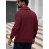Runcati Mens Shawl Collar Cardigan Sweater Button Down Ribbed Knit Sweaters Chunky Casual Cardigan with Pockets(Wine Red)
