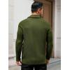 Runcati Mens Shawl Collar Cardigan Sweater Button Down Textured Knit Sweaters Casual Chunky Cardigan with Pockets(Army Green)