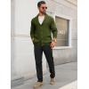 Runcati Mens Shawl Collar Cardigan Sweater Button Down Textured Knit Sweaters Casual Chunky Cardigan with Pockets(Army Green)