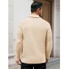 Runcati Mens Shawl Collar Cardigan Sweater Button Down Textured Knit Sweaters Casual Chunky Cardigan with Pockets(Beige)