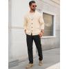 Runcati Mens Shawl Collar Cardigan Sweater Button Down Textured Knit Sweaters Casual Chunky Cardigan with Pockets(Beige)