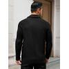 Runcati Mens Shawl Collar Cardigan Sweater Button Down Textured Knit Sweaters Casual Chunky Cardigan with Pockets(Black)