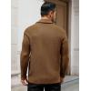 Runcati Mens Shawl Collar Cardigan Sweater Button Down Textured Knit Sweaters Casual Chunky Cardigan with Pockets(Brown)