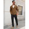 Runcati Mens Shawl Collar Cardigan Sweater Button Down Textured Knit Sweaters Casual Chunky Cardigan with Pockets(Brown)