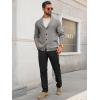 Runcati Mens Shawl Collar Cardigan Sweater Button Down Textured Knit Sweaters Casual Chunky Cardigan with Pockets(Grey)