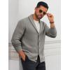 Runcati Mens Shawl Collar Cardigan Sweater Button Down Textured Knit Sweaters Casual Chunky Cardigan with Pockets(Grey)