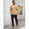 Runcati Mens Shawl Collar Cardigan Sweater Button Down Textured Knit Sweaters Casual Chunky Cardigan with Pockets(Khaki)